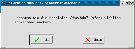 Rückfrage Aktivierung Schreibmodus